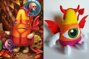 Devilish Candycorn Art Doll