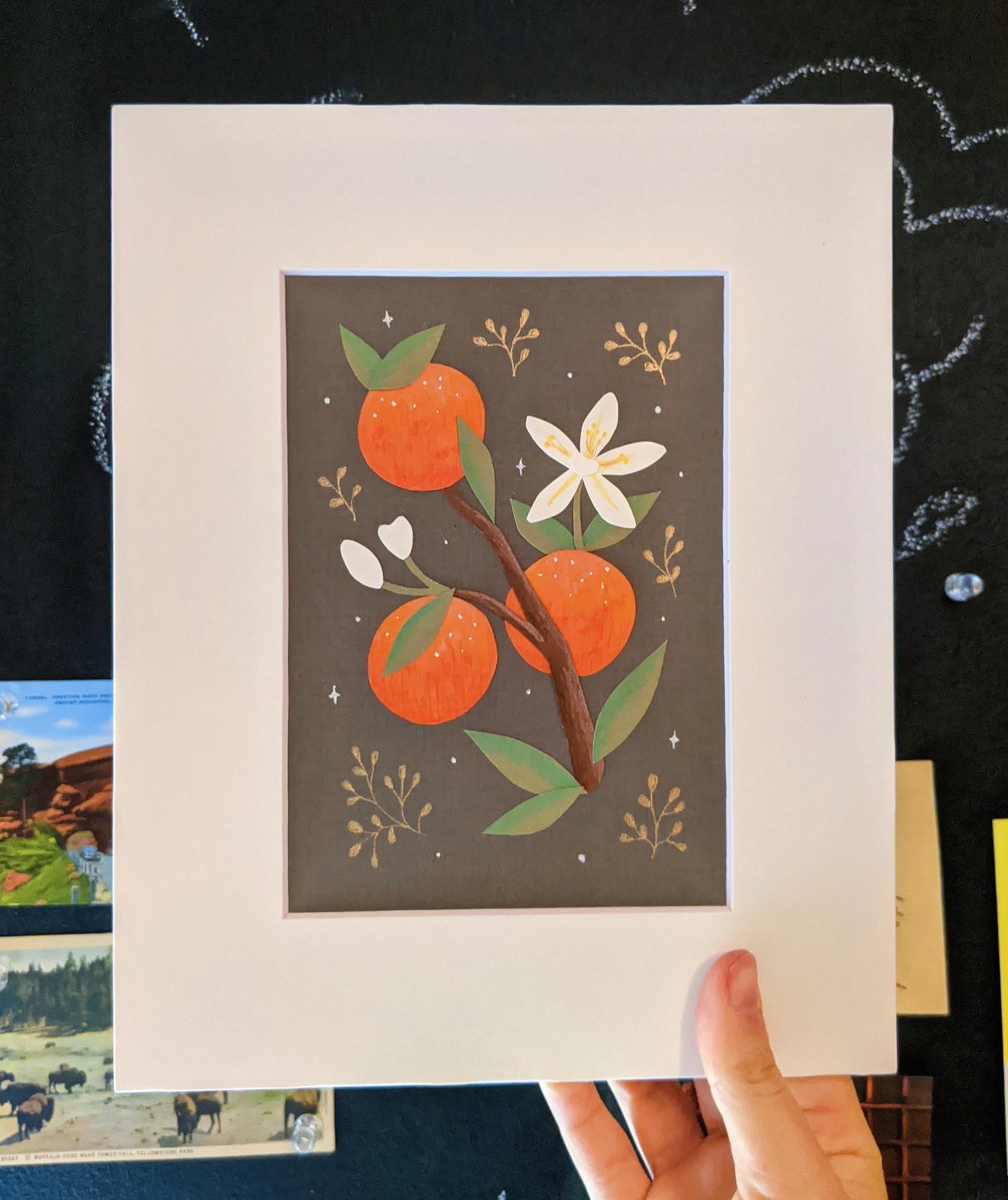 Image of Orange blossom cut paper