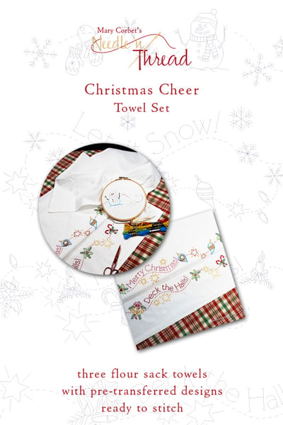 Image of Christmas Cheer Ready-to-Stitch Towel Set