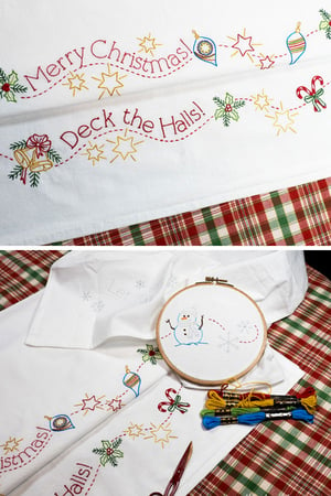 Image of Christmas Cheer Ready-to-Stitch Towel Set