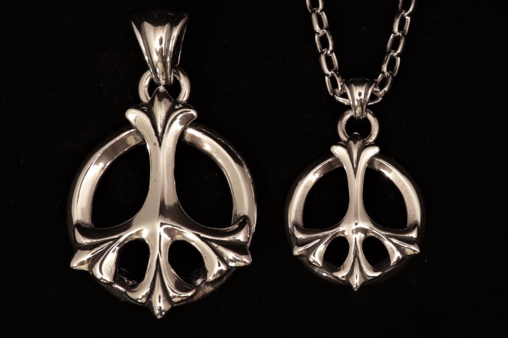 Image of Large "Fleur De Peace" Pendant- Sterling Silver