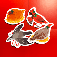 Image 1 of Holiday Birds Sticker Set