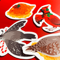 Image 2 of Holiday Birds Sticker Set