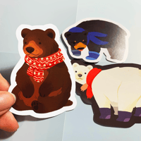 Image 3 of Winter Bears Sticker Set