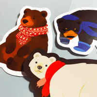 Image 2 of Winter Bears Sticker Set