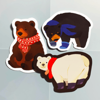Image 1 of Winter Bears Sticker Set