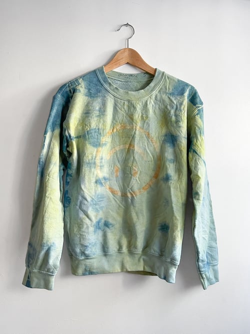 Image of Upside Down Happy Face Sweatshirt / Hand Dyed Multi Colored