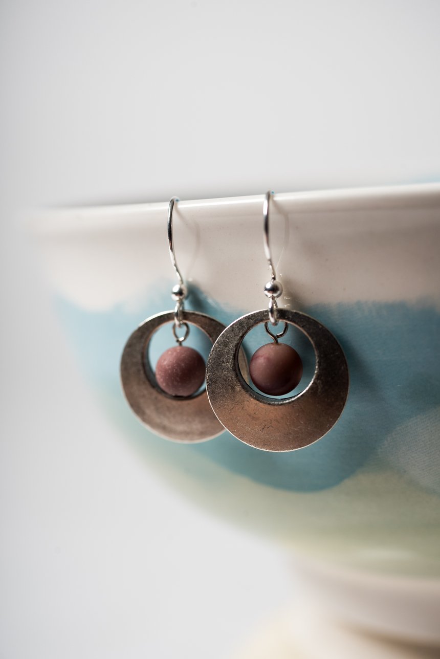 Image of Mookaite and Silver Earrings