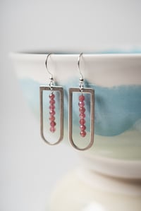 Tourmaline and Silver Window Earrings