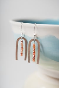 Mystic Carnelian & Agate Arc Earrings