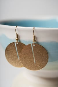 Brass Sliced Circle Earrings