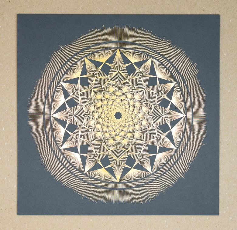 Image of Love Always Finds A Way | Limited Edition Gold Foil Prayer Mandala | Charcoal Gray 