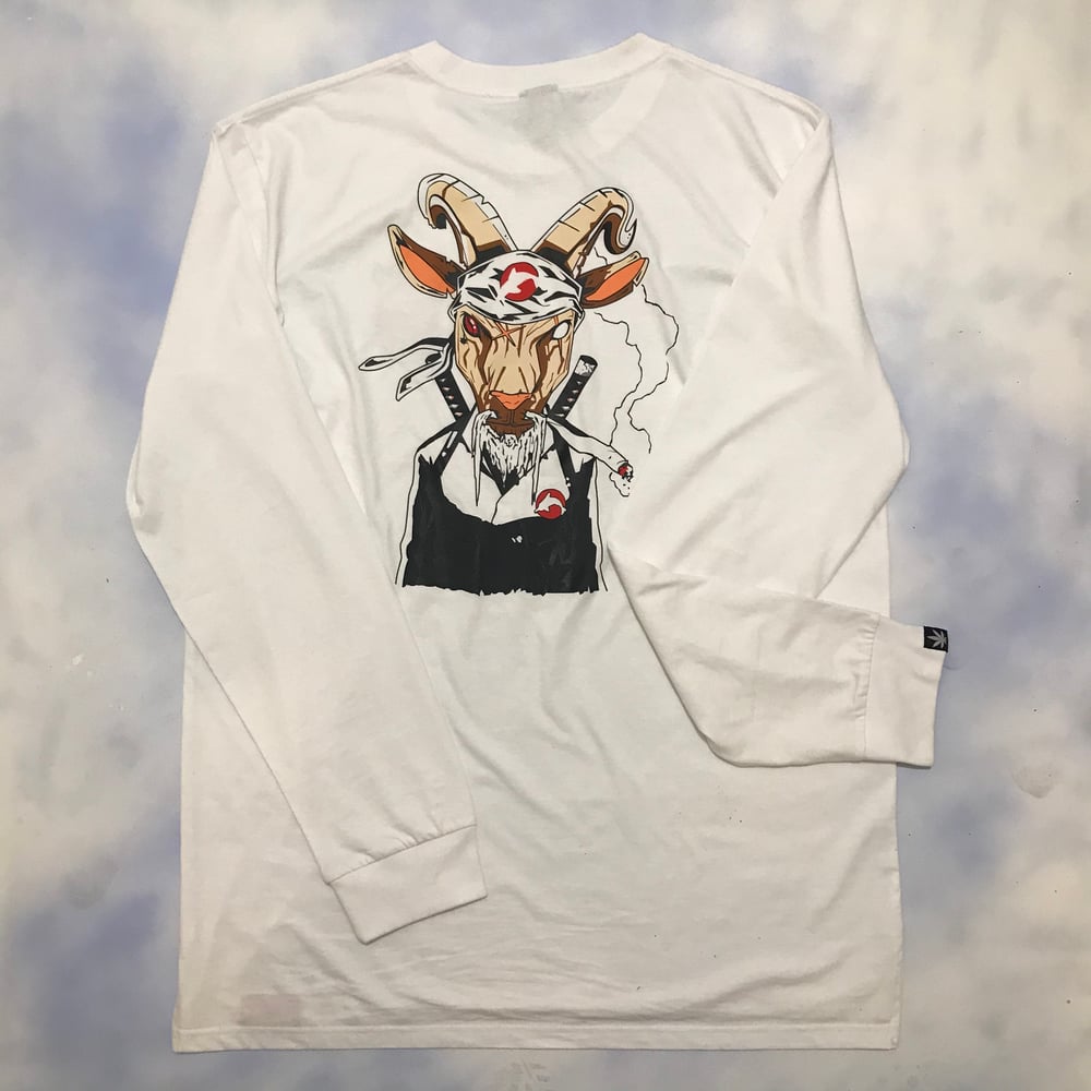 DOLPHIN JONES X EL CHIVO APPAREL LONG SLEEVE TEE (WHITE).