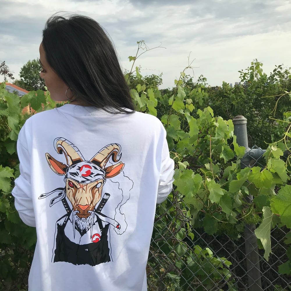 DOLPHIN JONES X EL CHIVO APPAREL LONG SLEEVE TEE (WHITE).