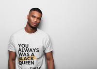 Image 2 of Black Queen - Tupac Unisex Tee [black text]