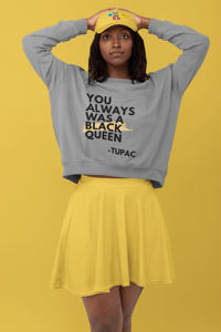 Image 1 of Black Queen - Tupac Unisex Crew Neck Sweater [black text]