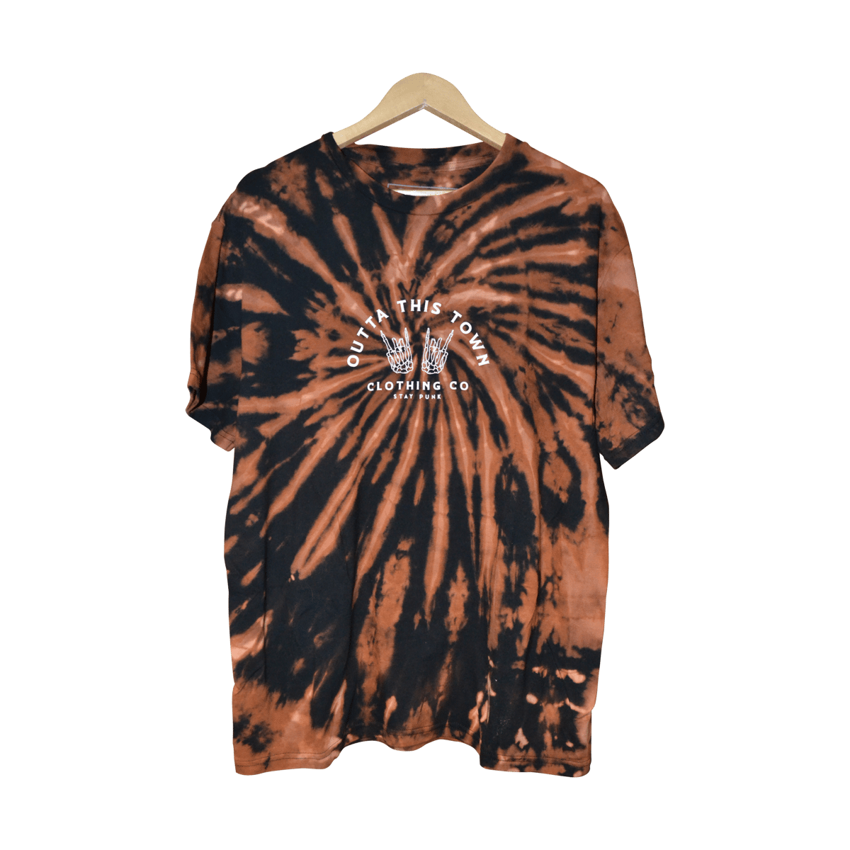 Image of Punk Hands Bleach Tie Dye T-shirt Large 💀