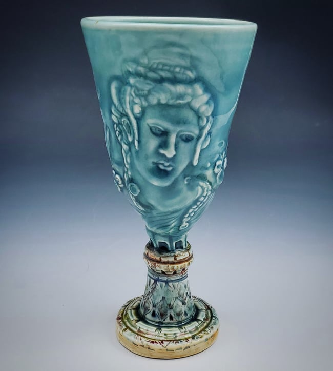 Venetian Goddess Porcelain Goblet