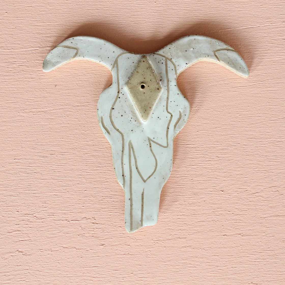 Image of Skull Incense Burner - Janelle Gramling
