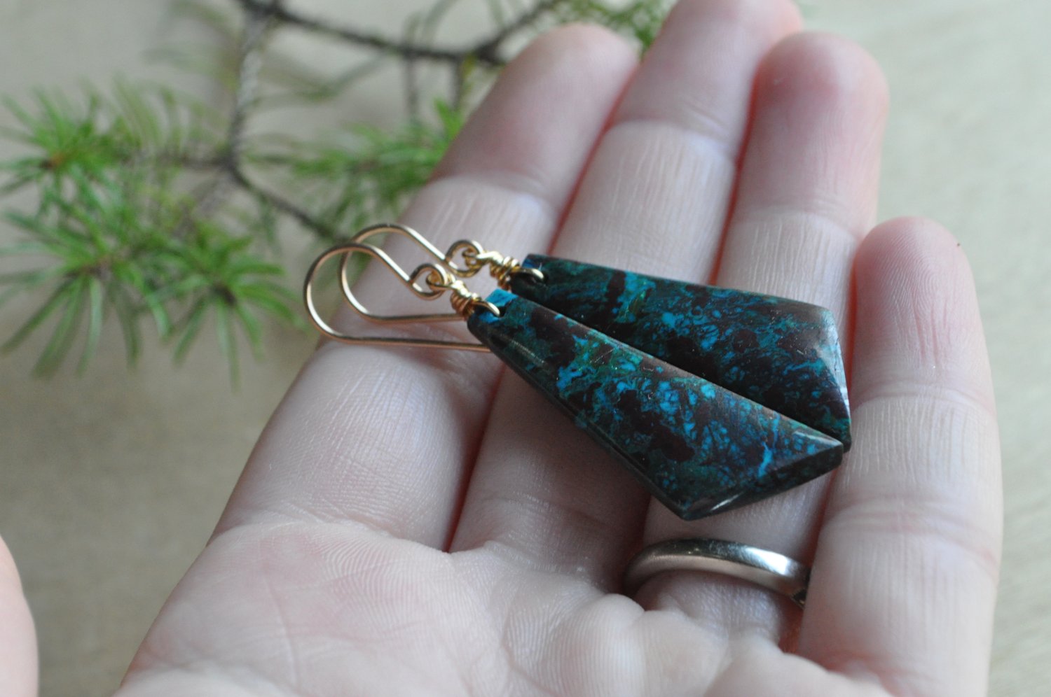 Image of One of a Kind Chrysocolla Angled Dangles