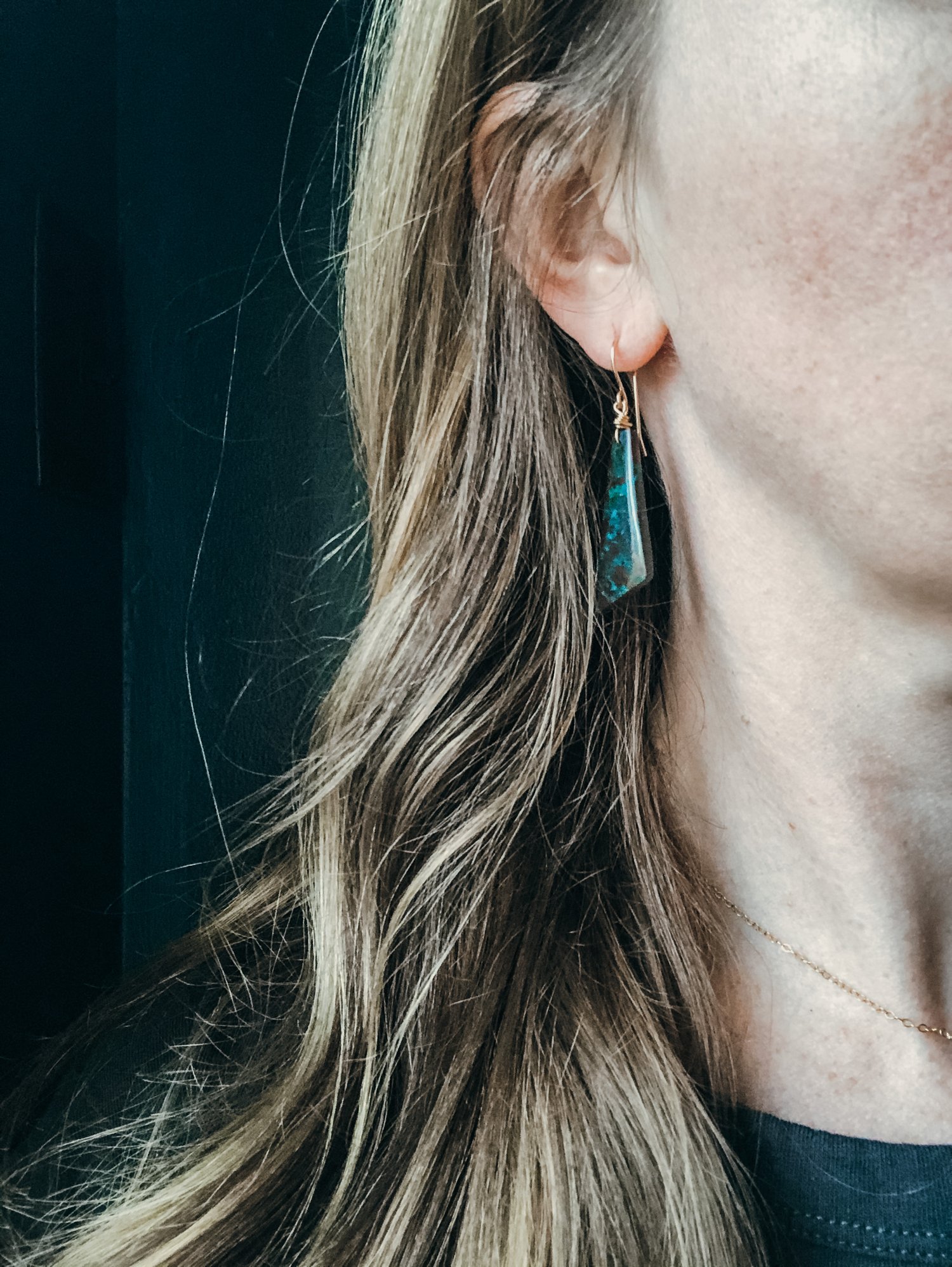 Image of One of a Kind Chrysocolla Angled Dangles