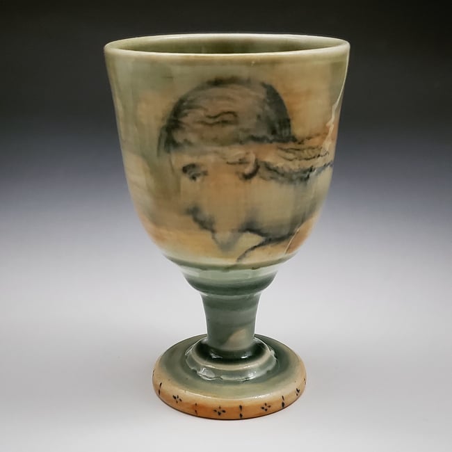Portrait Drawing Porcelain Chalice