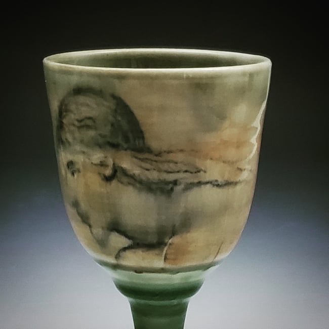 Portrait Drawing Porcelain Chalice