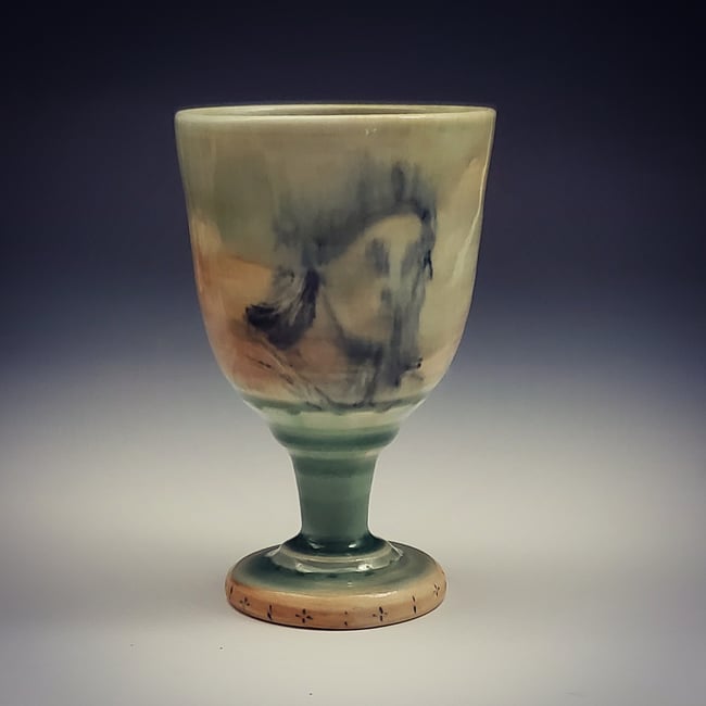 Portrait Drawing Porcelain Chalice
