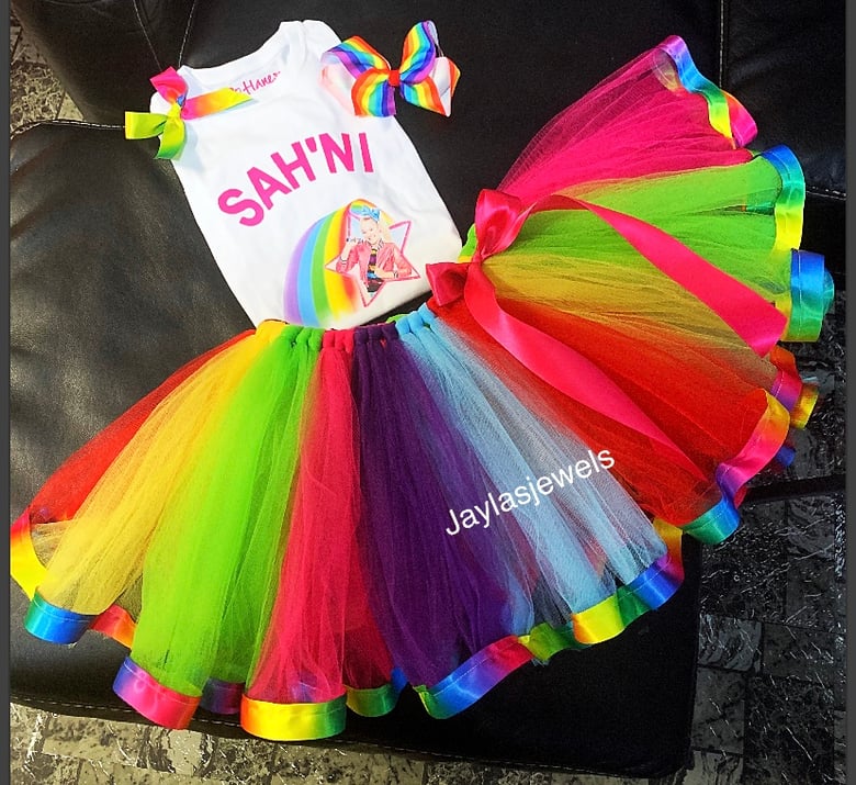 Image of Jojo ribbon trimmed tutu set