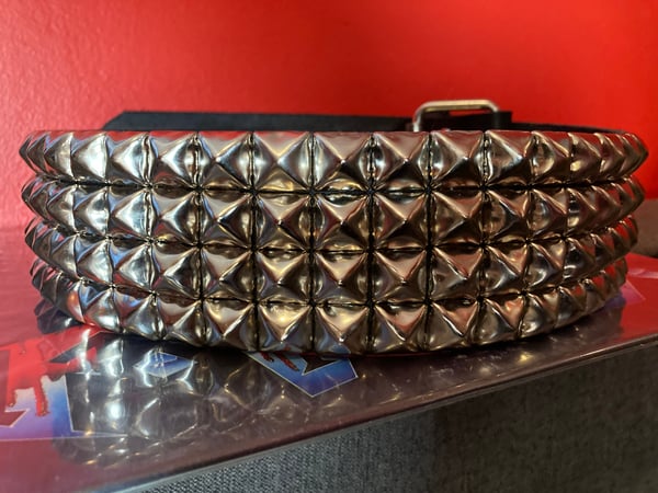 Image of 4-ROW 5/8" PYRAMID STUDDED LEATHER BELT 
