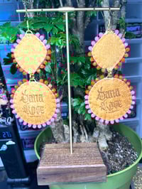 Image 3 of Sunrise Neon Kokopelli Earrings 