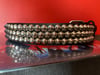 3-ROW OFFSET 1/2" CONE STUDDED LEATHER BELT