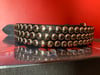3-ROW OFFSET 5/8" DOME STUDDED LEATHER BELT