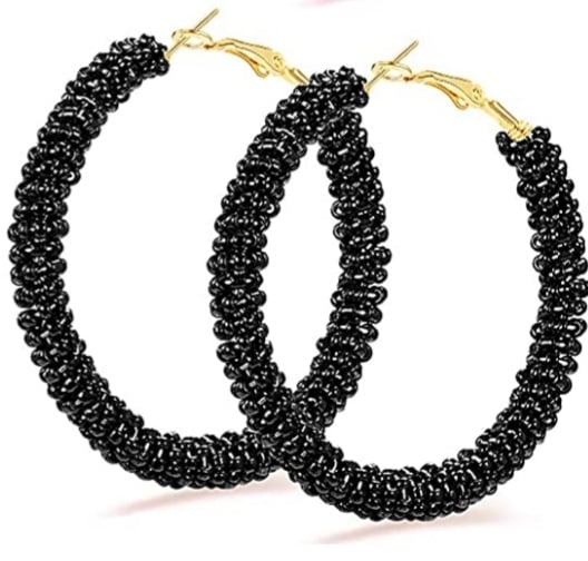 Image of Beaded Hoop Earrings