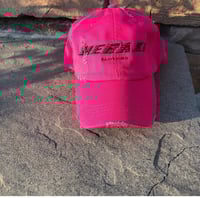 Image 2 of Pink and black “Motorsport” distressed dad hat 