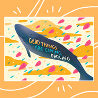 Image 3 of Self-Care Whale Postcard Art Print