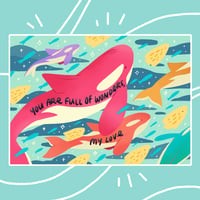 Image 4 of Self-Care Whale Postcard Art Print