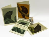 Image 1 of "Three Crows Have Something to Say" • Set of 3 Screen Printed Blank Cards