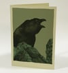 "This Crow Has Something to Say 1" •  Single Screenprinted Blank Card with Envelope