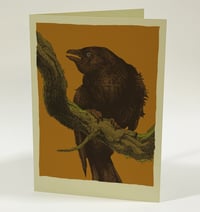 Image 1 of "This Crow Has Something to Say 2" •  Single Screenprinted Blank Card with Envelope