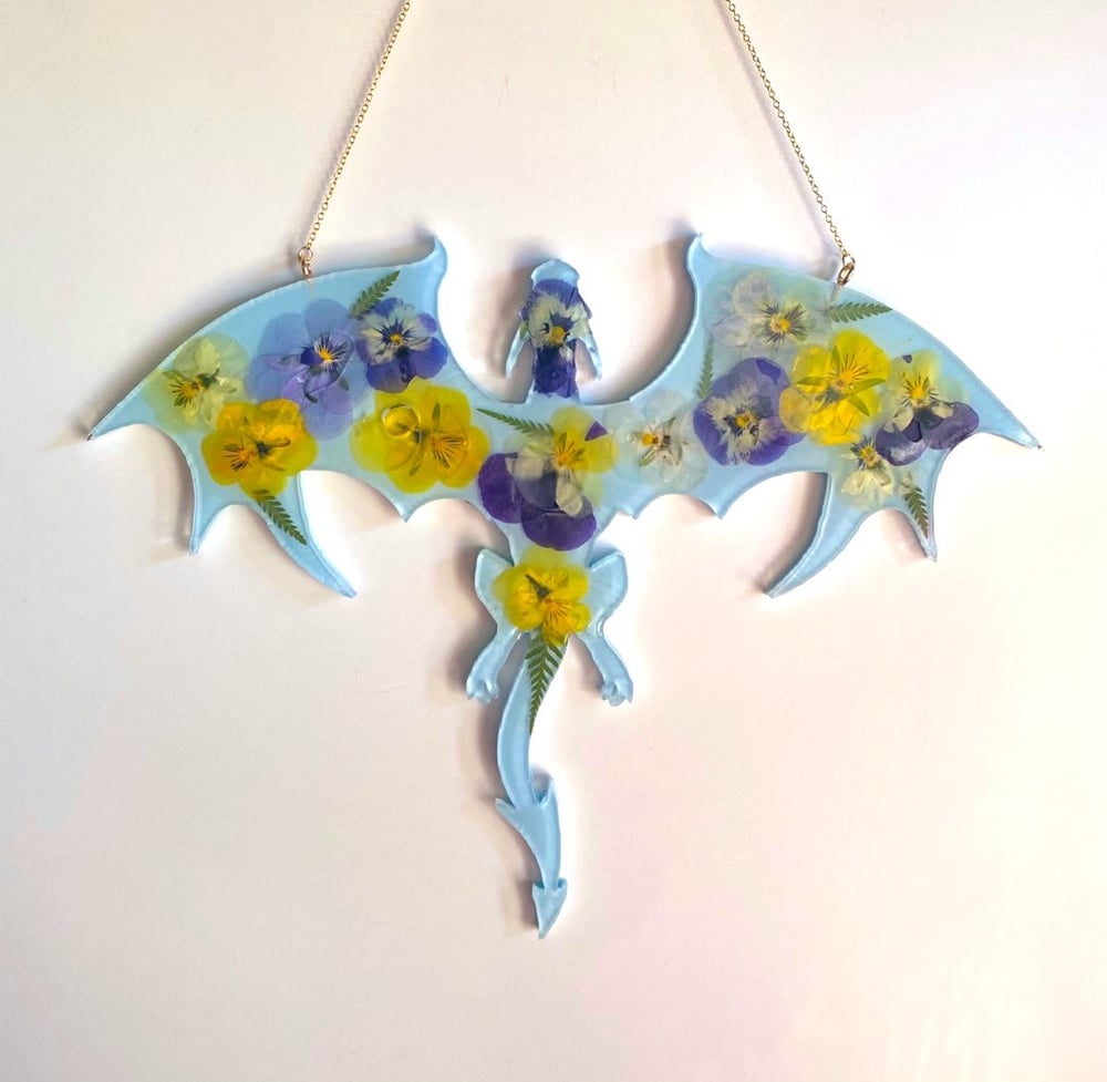 Image of baby blue dragon wall hanging 