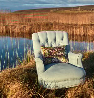 Image of Moss, printed velvet cushion