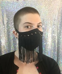 Image 2 of Studded Fringe Mask (with filter pocket and nose wire) 