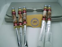 Image 1 of Blinged Out Makeup Brushes - Brown/Gold
