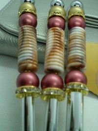 Image 2 of Blinged Out Makeup Brushes - Brown/Gold