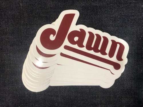 Image of Jawn Philly slang vintage Phillies Parody STICKER! By Dig Threads