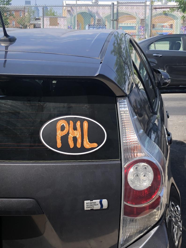 Image of PHL Represent Philly pretzel style STICKER! By Dig Threads