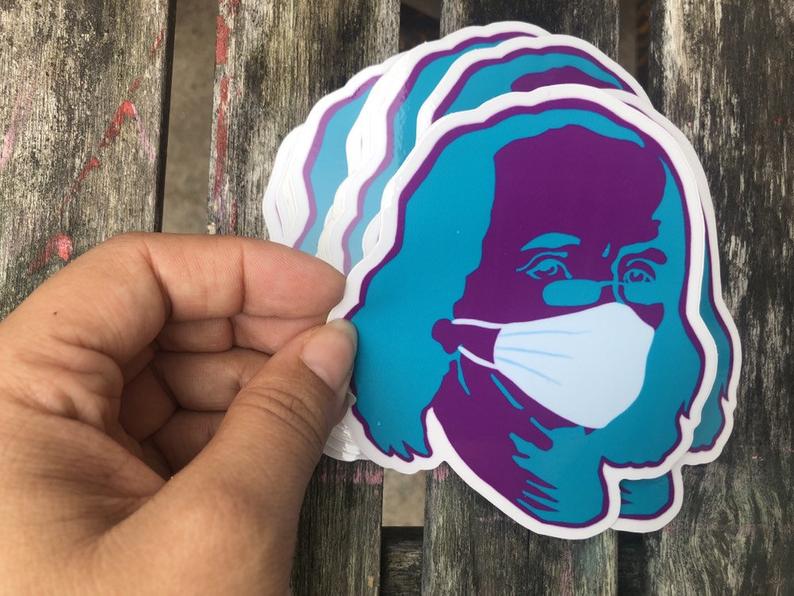 Image of NEW Ben Franklin survives the Pandemic STICKER! By Dig Threads