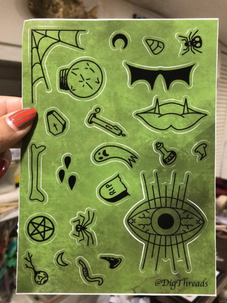 Image of Witch Coven Spooky STICKER SHEET! By Dig Threads