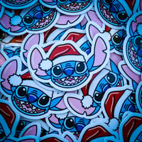 Merry Christmas Stitch Face Sticker 